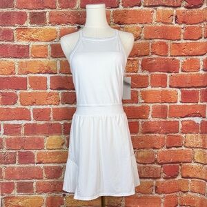 Zella White‎ Pleated Flutter Tennis Dress Women’s Size Small Sporty Stretch